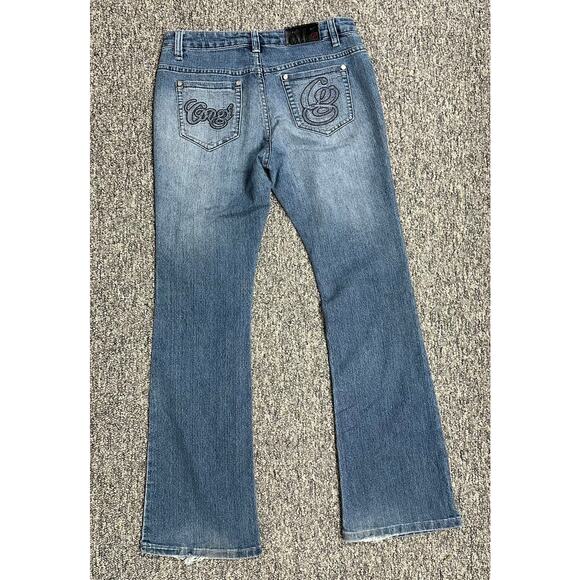 COOGI Vintage Low Rise Logo Pocket Boot Cut Denim Jeans Sz 7/8 | 28" Waist - Picture 4 of 10